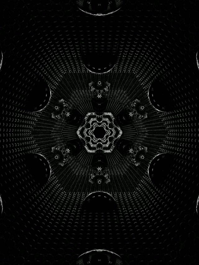 Neon Tunnel Mörk Hexagon Kaleidoskop 3:4 iPad Porträtt 60fps Skärmsläckare Vj Loop