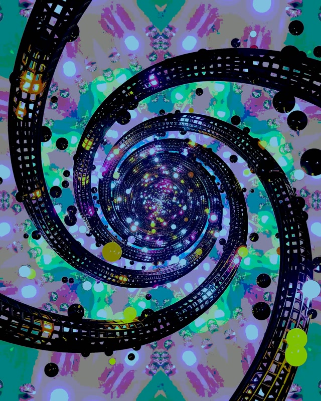 Neontunnel Spiral Galax Vj Loop 4:5 Instagram 60fps Skärmsläckare