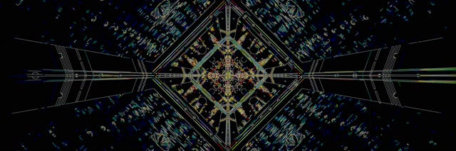 Neontunel Skärmsläckare 3:1 Trippelbredd 60fps VJ Loop Blå Grön Geometrisk