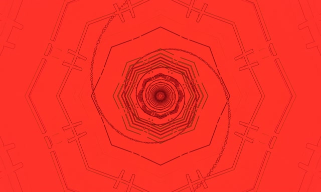 Röd Neon Tunnel Oktagon Virvel VJ Loop 5:3 Wide 60fps Skärmsläckare