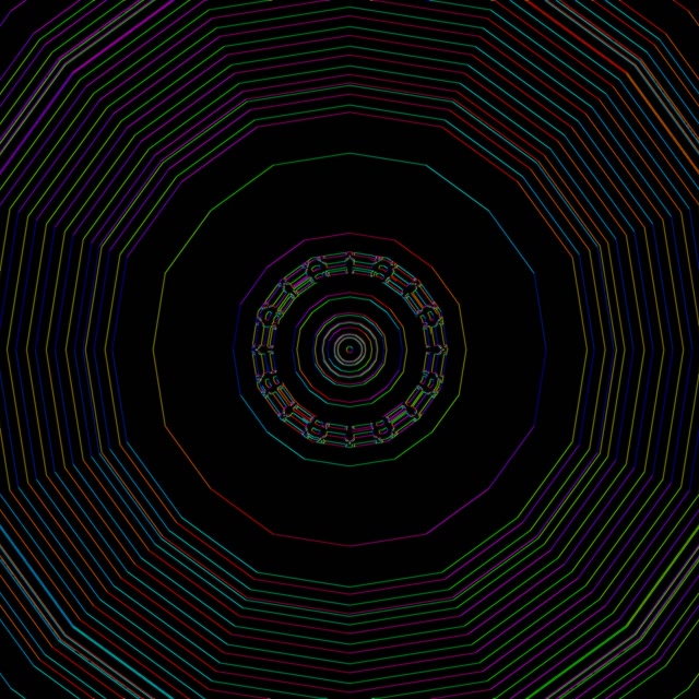 Neon Tunnel Vj Loop 1:1 Square 60fps Screensaver Concentric Polygon Vortex