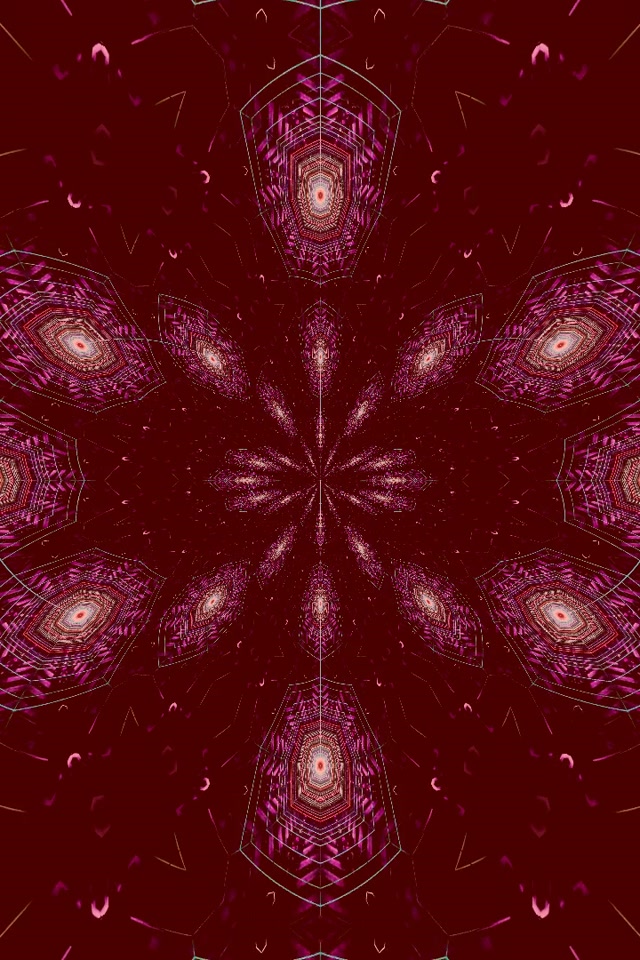 Pulsating Crimson Kaleidoscope Neon Tunnel | 2:3 Portrait 60fps VJ Loop Screensaver