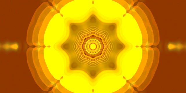 Pulsating Yellow Star Neon Tunnel VJ Loop 2:1 Univisium 60fps Screensaver
