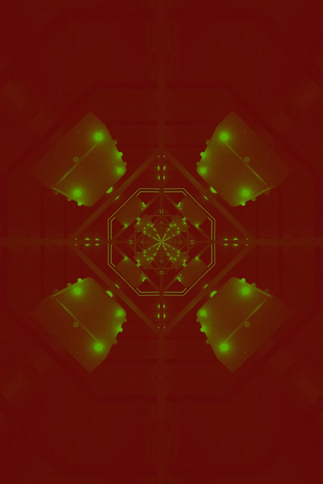 Neontunnel Grön Oktagon Virvel VJ Loop 2:3 Foto Porträtt 60fps Skärmsläckare