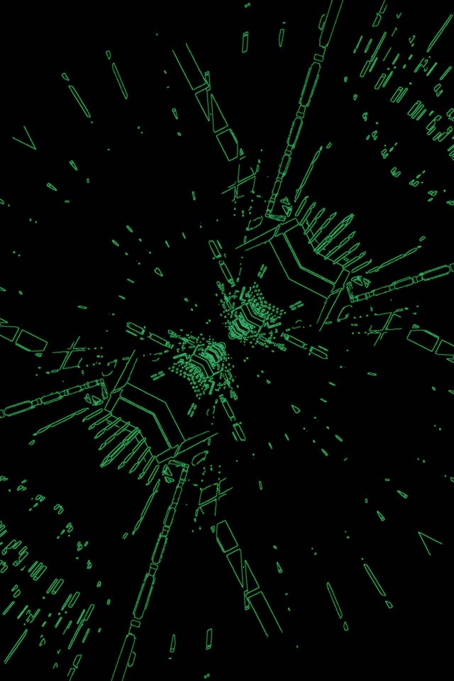 Neontunnel Grön Spindel Burst VJ Loop 2:3 Photo Portrait 60fps Skärmsläckare