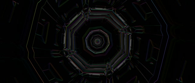 Octagonal Neon Tunnel Vortex Loop 21:9 Ultrawide 60fps Screensaver