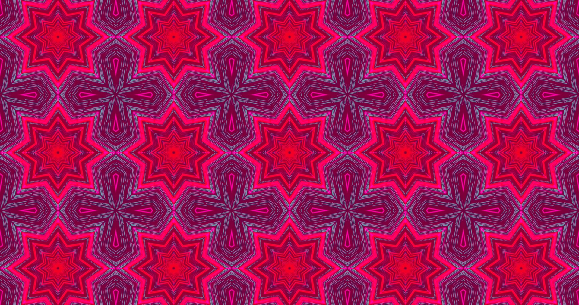 Tunnel ya Neon Pink Nyota Kaleidoscope Hifadhi ya Skrini 4K UHD 60fps VJLoops