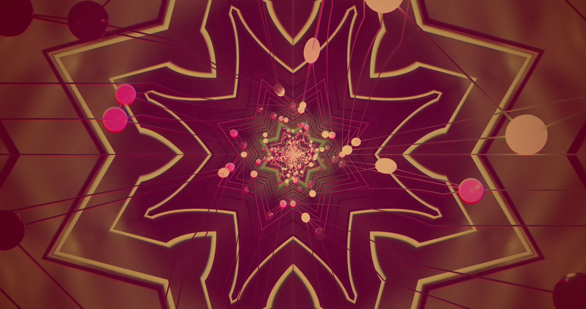 Tuneli ya Neon Screensaver 4K UHD 60fps Nyota Mandala VJ Loop