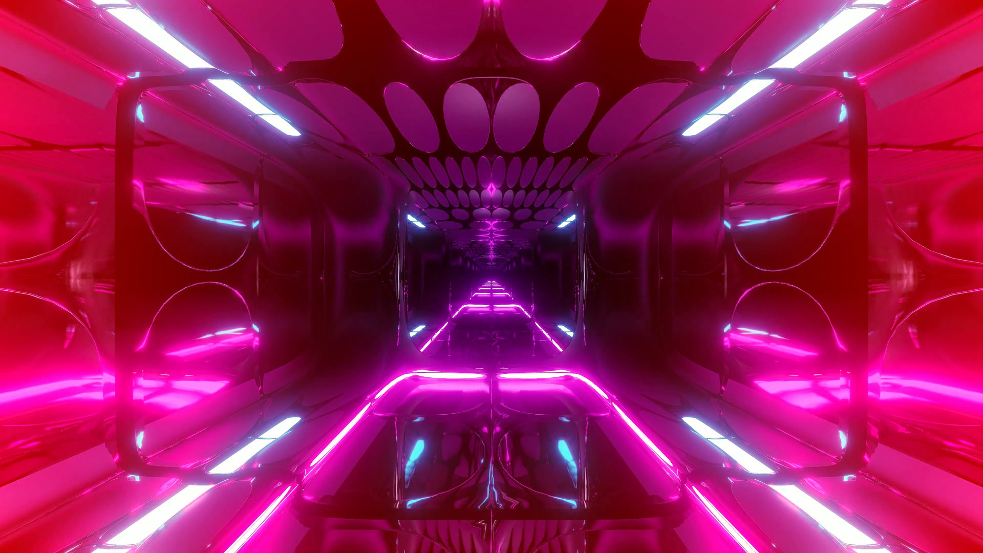 Tunnel ya Neon ya Waridi Screensaver 4K UHD 60fps VJLoops