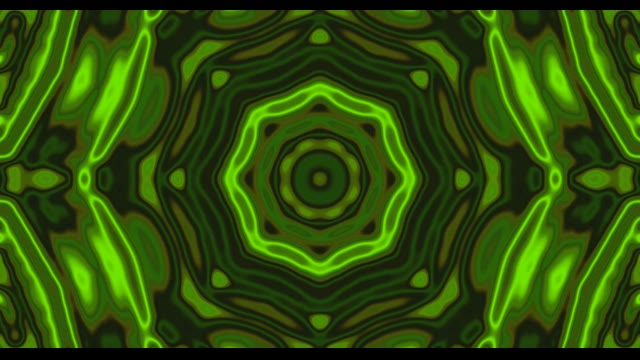 Kaleidoskopu ya Kijani ya Dhana VJLoops - Mandhari ya Mwendo wa Jiometri ya Kuvutia