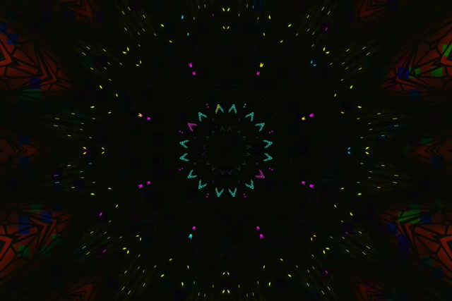 Tuneli ya Neon Kaleidoscope Star Burst VJ Loop 3:2 Surface 60fps Hifadhi Skrini