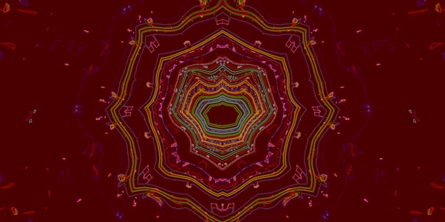 Tuneli ya Neon Kaleidoscope Mandala VJ Loop 2:1 Univisium 60fps Screensaver