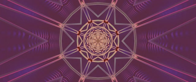 Tunnel ya Neon Kaleidoscope Nyota Mlipuko 2.39:1 Cinemascope 60fps Hifadhi ya Skrini VJLoops