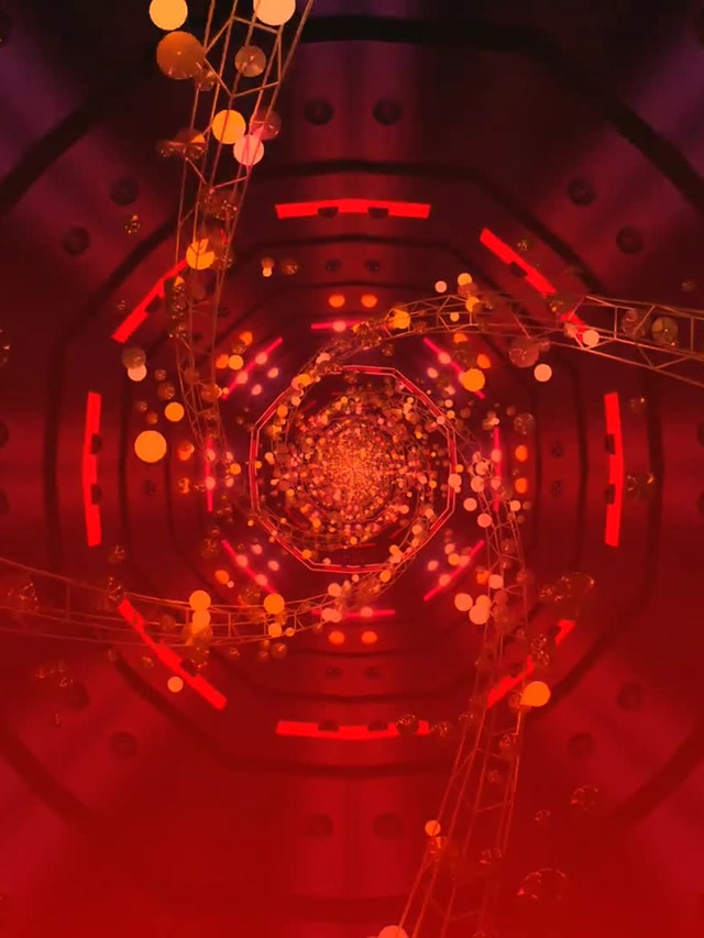 Neon Tunnel Octagon Vortex 3:4 iPad Wima 60fps Hifadhi Skrini VJ Loop