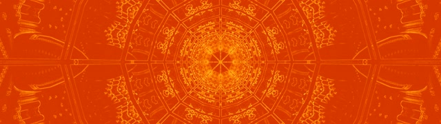 Vj loop Tuneli ya Neon Machungwa Mandala Kaleidoscope 32:9 Ultrawide 60fps Screensaver