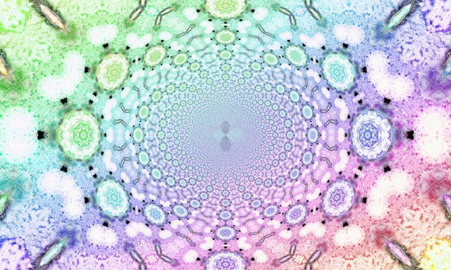Tunnel ya Neon Rainbow Mandala Kaleidoscope VJ Loop 5:3 Wide 60fps Screensaver