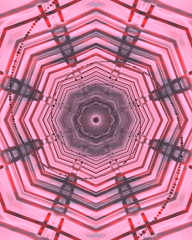 Tuneli la Neon Pinki Hexagon Vortex Vj Loop 4:5 Instagram 60fps Screensaver