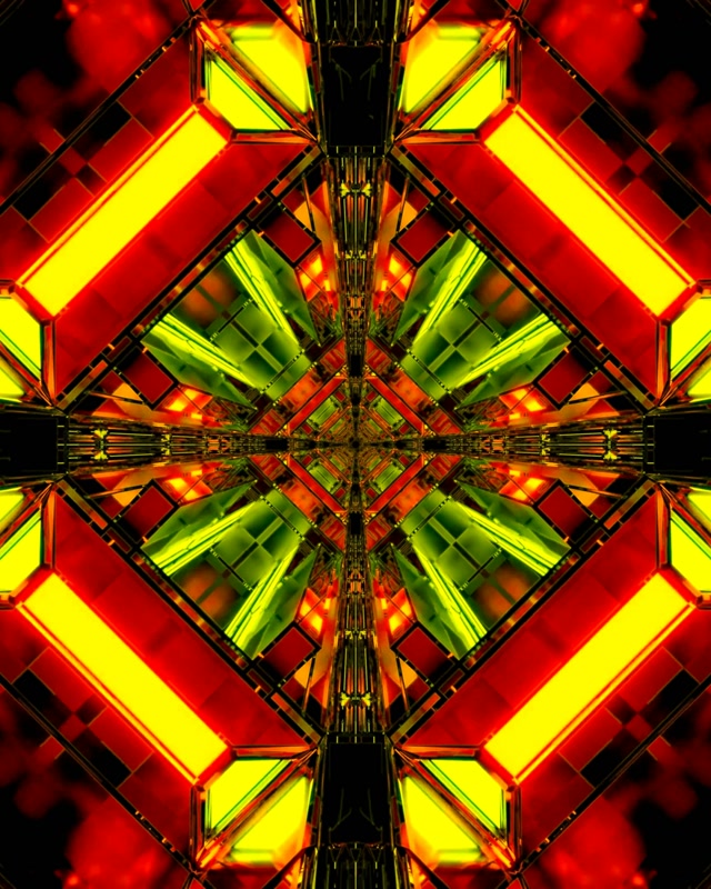 Tunnel za Neon Kaleidoscope Diamond Burst VJ Loop 4:5 Instagram 60fps Screensaver