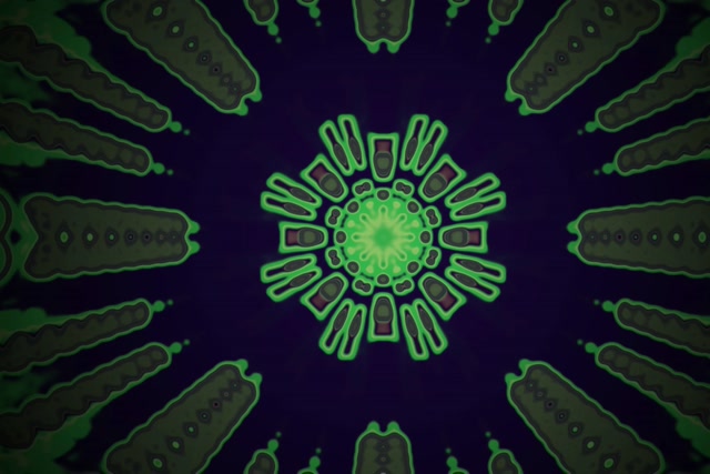 Tunnel ya Neon Kijani Mandala Burst VJ Loop 3:2 Surface 60fps Screensaver