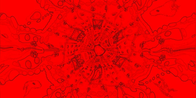 Nyekundu Kaleidoscope Tuneli ya Neon Vj Loop 2:1 Univisium 60fps Screensaver