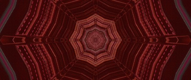 Tuneli ya Neon Nyekundu Octagon Vortex Screensaver 2.39:1 Cinemascope 60fps Vj Loop