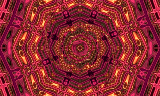 Tuneli ya Neon Octagon Vortex 5:3 Wide 60fps Screensaver VJLoops