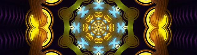 32:9 ultrawide tunnel ya neon skrinseva dhahabu mchoro wa mandala 60fps VJLoops windows 11