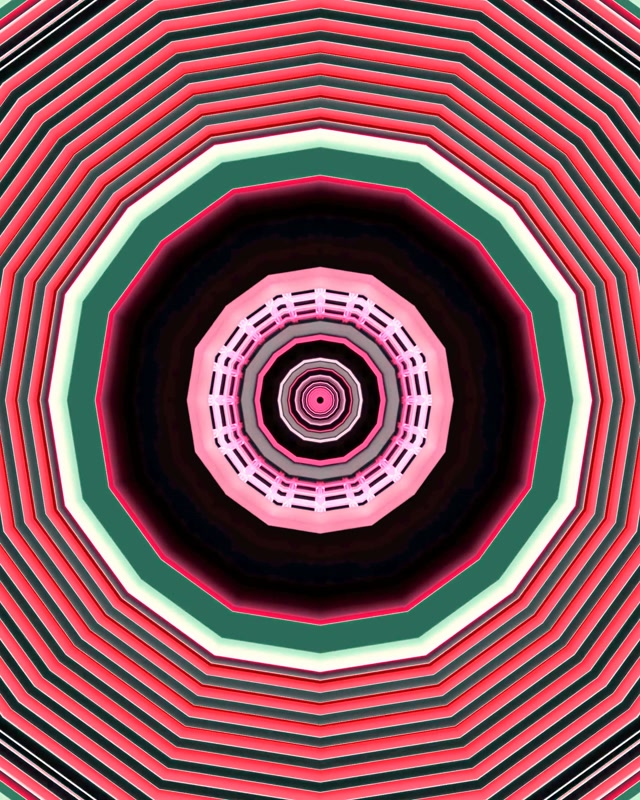 Mrango wa Neon Pink Green Decagon Vortex VJLoops 4:5 Instagram 60fps Skrinseva