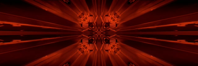 Tunnel ya Neon Nyekundu Kaleidoscope Burst VJLoops 3:1 Triple Wide 60fps Screensaver