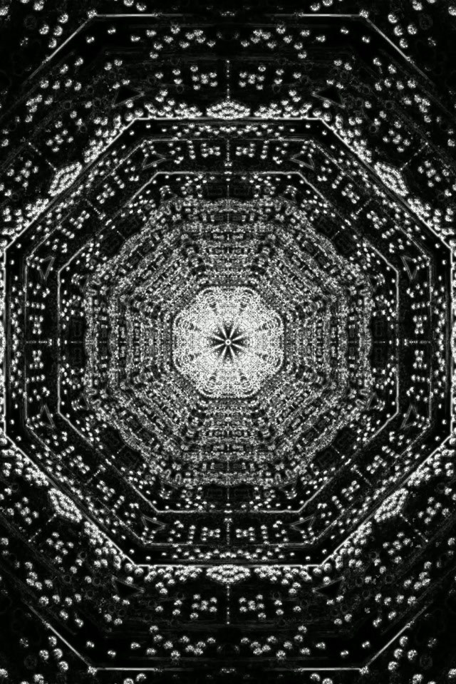 Tunnel ya Neon Fractal Octagon Vortex 2:3 Photo Portrait 60fps Hifadhi ya Skrini Vj Loop