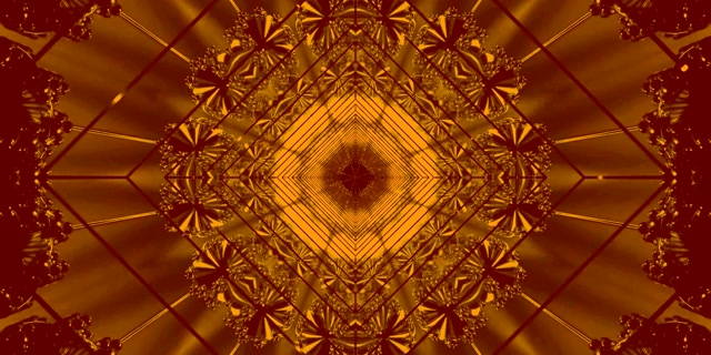 Dhahabu Fractal Neon Tunnel Hifadhi Skrini 2:1 Univisium 60fps VJ Loop