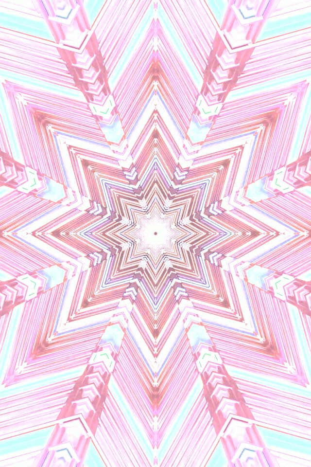 Neon Tunnel Star Kaleidoscope 2:3 Photo Portrait 60fps Hifadhi Skrini Vj Loop