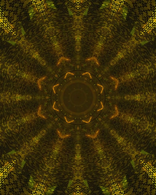 Golden Mosaic Neon Tunnel Kaleidoscope VJLoops 4:5 Instagram 60fps Hifadhi ya Skrini