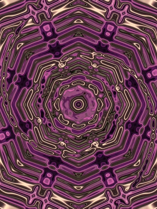 Zambarau Fractal Kaleidoscope Neon Tunnel VJ Loop 3:4 iPad Wima 60fps Hifadhi Skrini