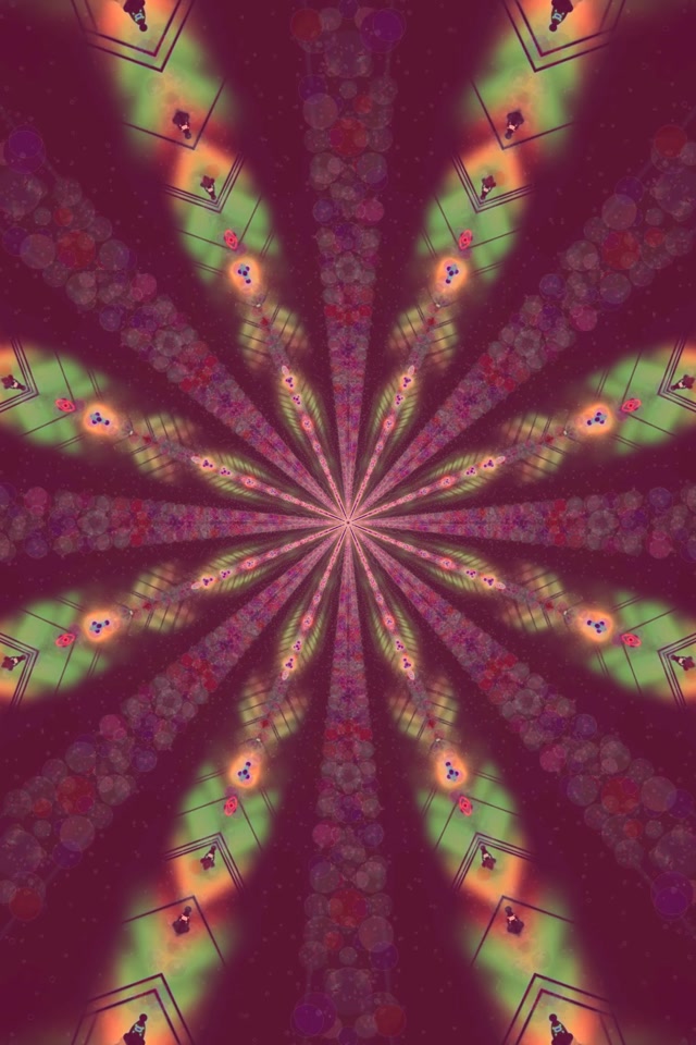 Tunnel ya Neon Fractal Kaleidoscope Burst VJLoops 2:3 Photo Portrait 60fps Screensaver