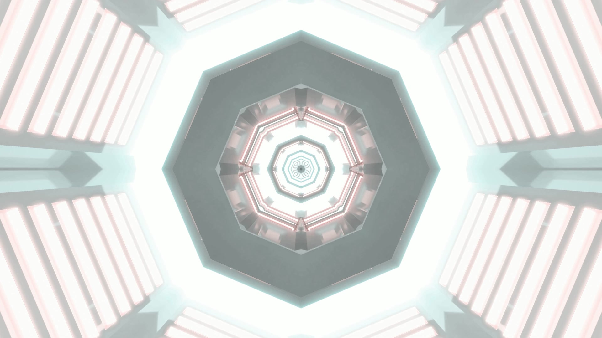 Tuneli ya Neon Hifadhi Skrini 4K UHD 60fps Octagon White VJ Loop