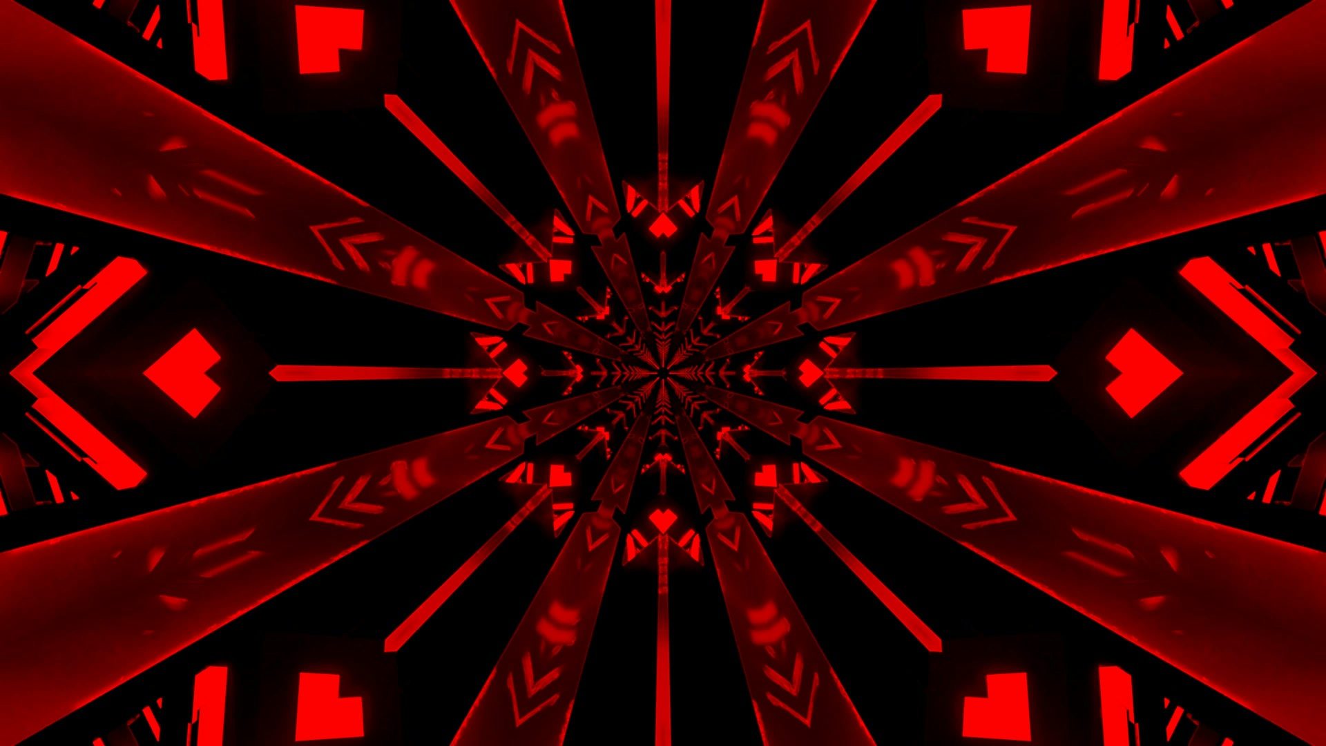 Tunnel ya Neon Nyekundu Hifadhi ya Skrini 4K UHD 60fps VJ Loop