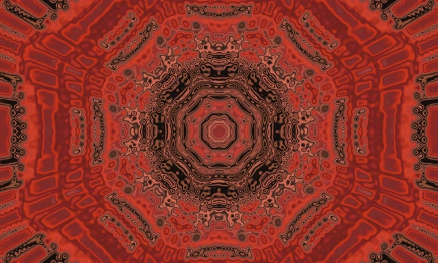 Nyekundu Tunnel ya Neon Mandala Skrinseva 5:3 Wide 60fps VJLoops PC