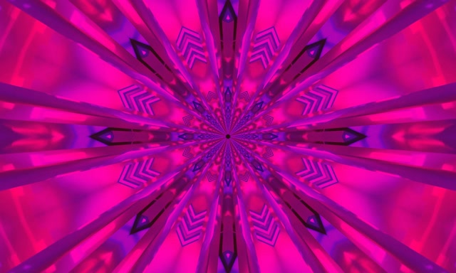 Tuneli ya Neon Kaleidoscope Star Burst VJ Loop 5:3 Wide 60fps Hifadhi Skrini