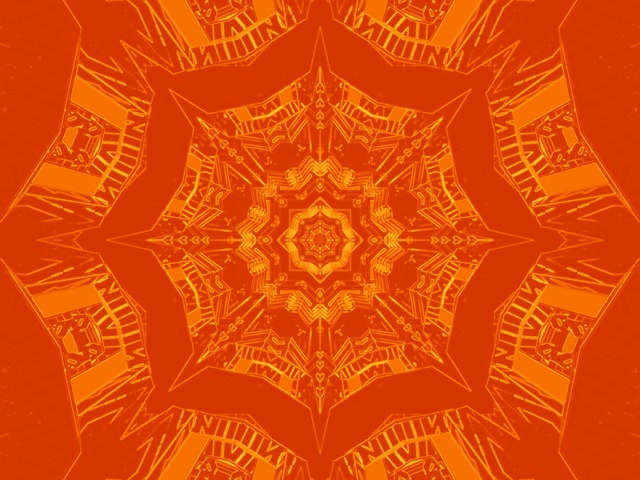 VJ loop Fractal Kaleidoscope Machungwa Moto Tunnel ya Neon 4:3 classic 60fps Screensaver