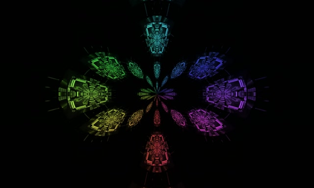 Tunnel ya Neon Rainbow Cross Vortex VJLoops 5:3 Pana 60fps Hifadhi Skrini