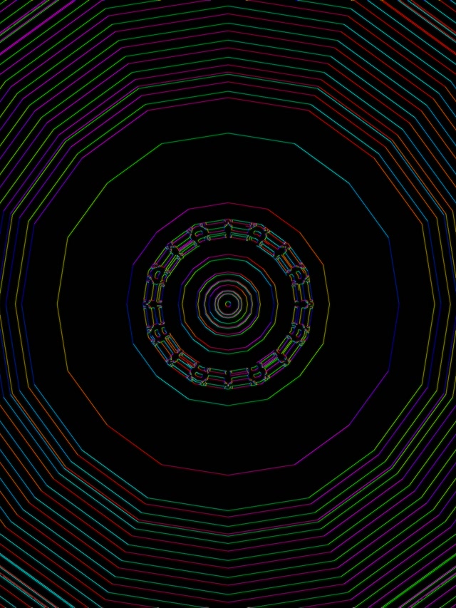 Neon Tunnel Spiraling Vortex 3:4 iPad Portrait 60fps VJ Loop Screensaver