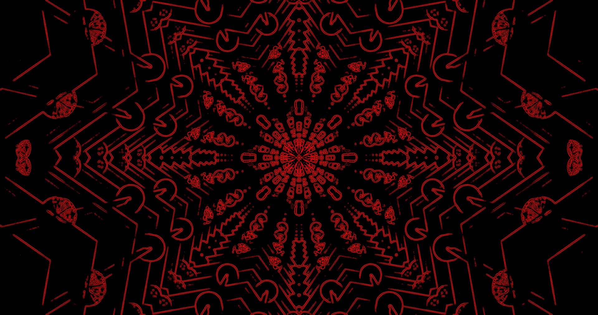 Dark Red Neon Tunnel Screensaver 4K UHD 60fps Live Wallpaper PC