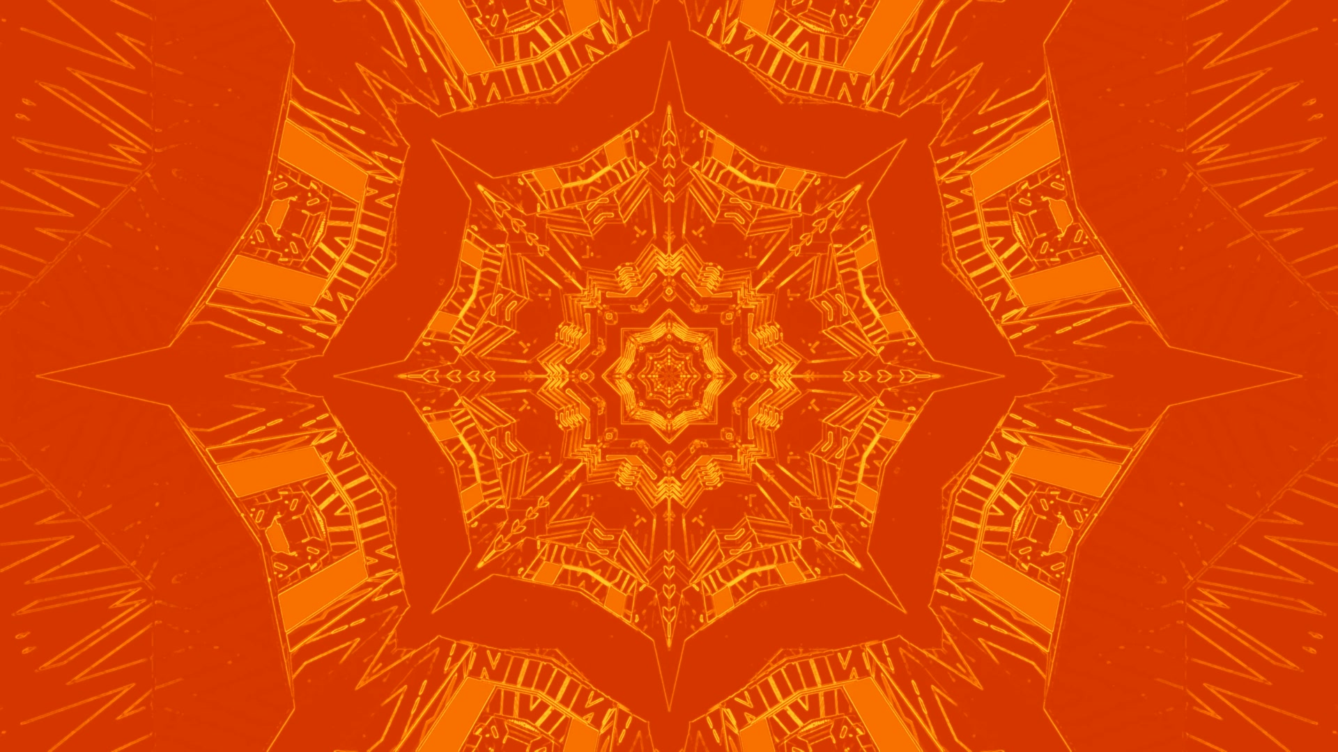 Mandala ส้ม อุโมงค์นีออน Screensaver 4K UHD 60fps VJ Loop