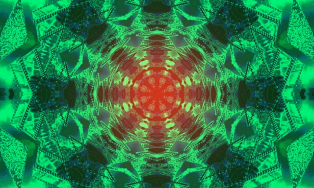 Neon Tunnel Fractal Kaleidoscope Burst VJ Loop 5:3 กว้าง 60fps ตัวรักษาหน้าจอ