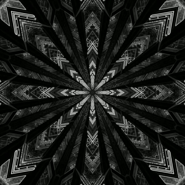 อุโมงค์นีออน ขาว-ดำ Geometric Screensaver 1:1 Square 60fps VJ Loop