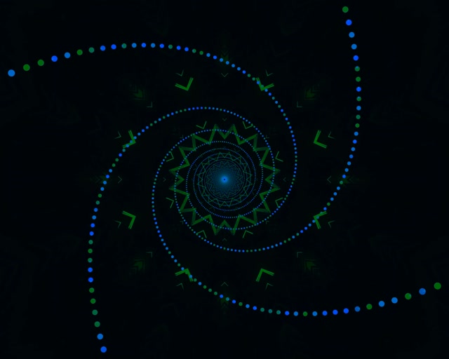 อุโมงค์นีออนเกลียวหอยโข่งน้ำเงินเขียว สกรีนเซฟเวอร์ 5:4 industrial 60fps VJ Loop