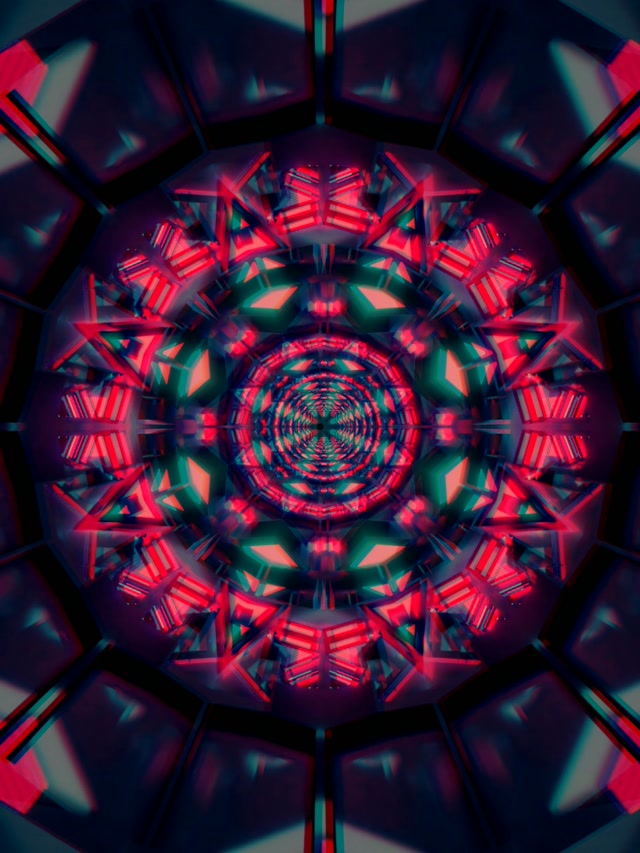 อุโมงค์นีออนกาไลโดสโคป VJ Loop 3:4 ไอแพดพอร์เทรต 60fps สกรีนเซฟเวอร์