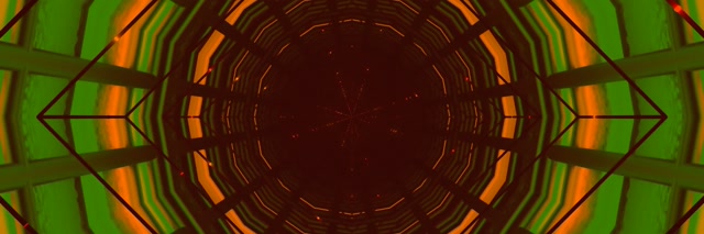 อุโมงค์นีออน เขียว ส้ม กล้องส่องทะลุ 3:1 Triple Wide 60fps Screensaver VJLoops