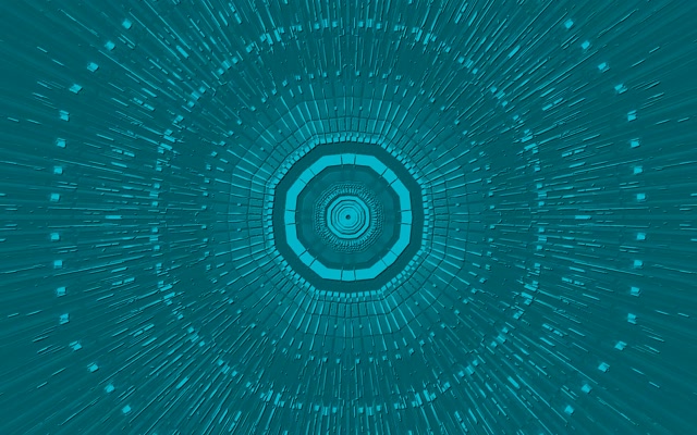 Teal Octagon Neon Tunnel VJ Loop 60fps 16:10 MacBook Screensaver